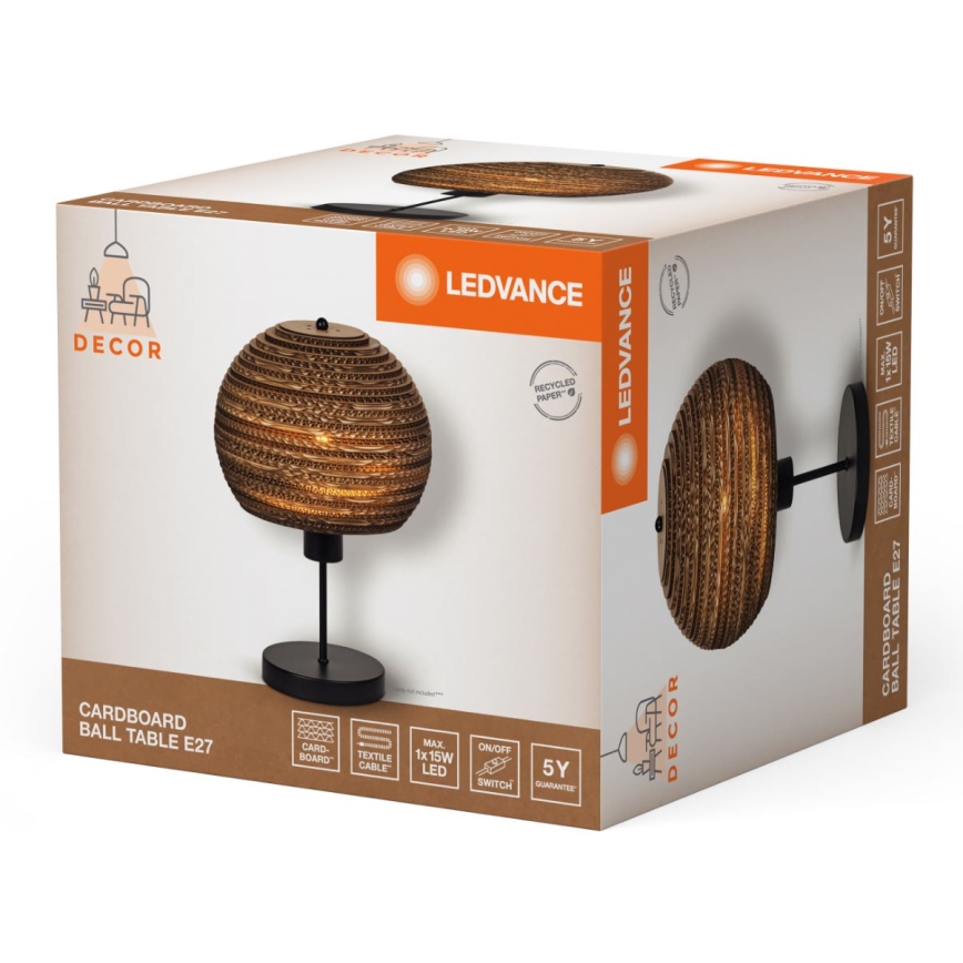 Ledvance - Stolní lampa DECOR CARDBOARD 1xE27/15W/230V pr. 26 cm
