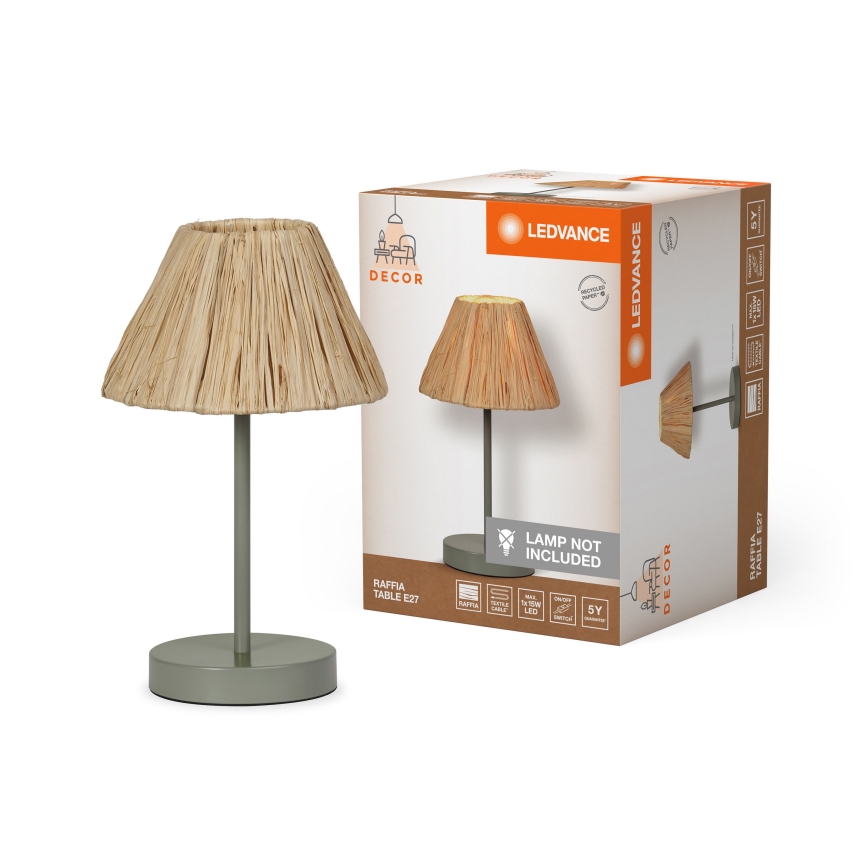 Ledvance - Stolní lampa DECOR RAFFIA 1xE27/15W/230V rafie