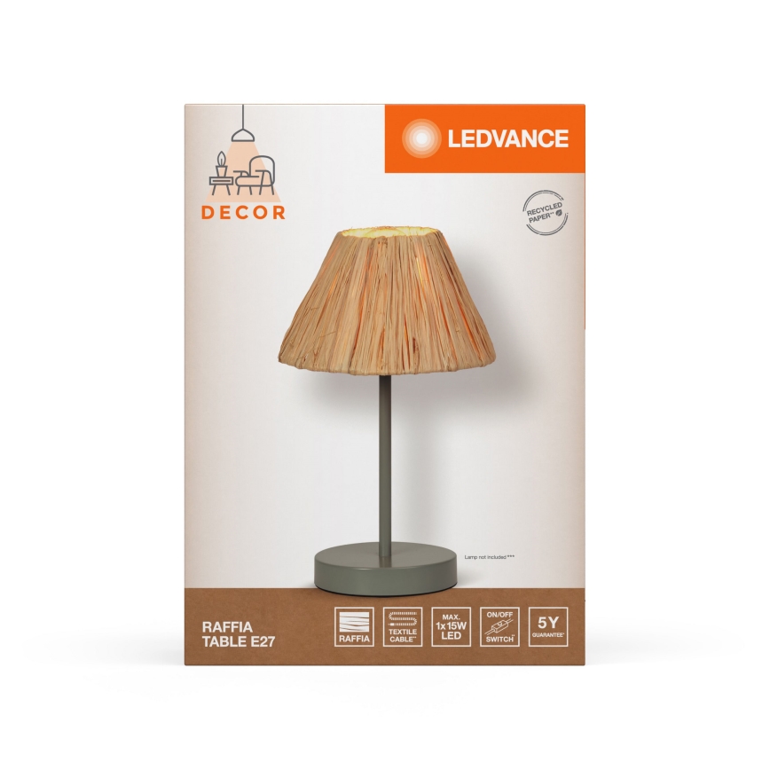Ledvance - Stolní lampa DECOR RAFFIA 1xE27/15W/230V rafie