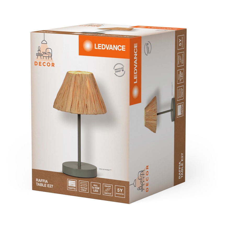 Ledvance - Stolní lampa DECOR RAFFIA 1xE27/15W/230V rafie