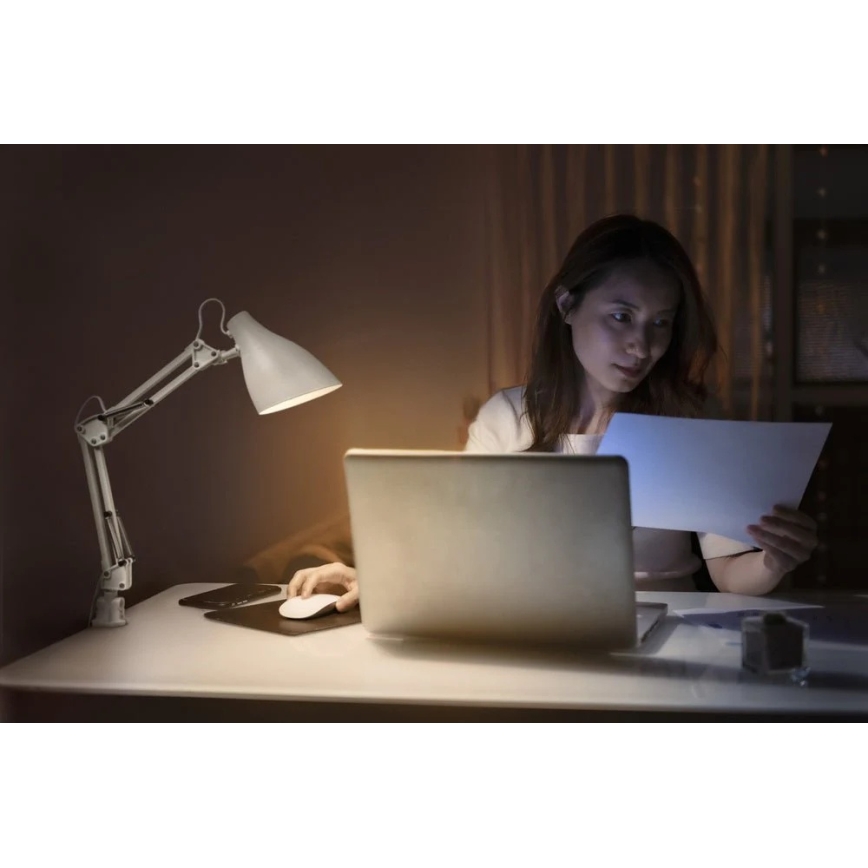 Ledvance - Stolní lampa s klipem PEAR 1xE27/11W/230V bílá