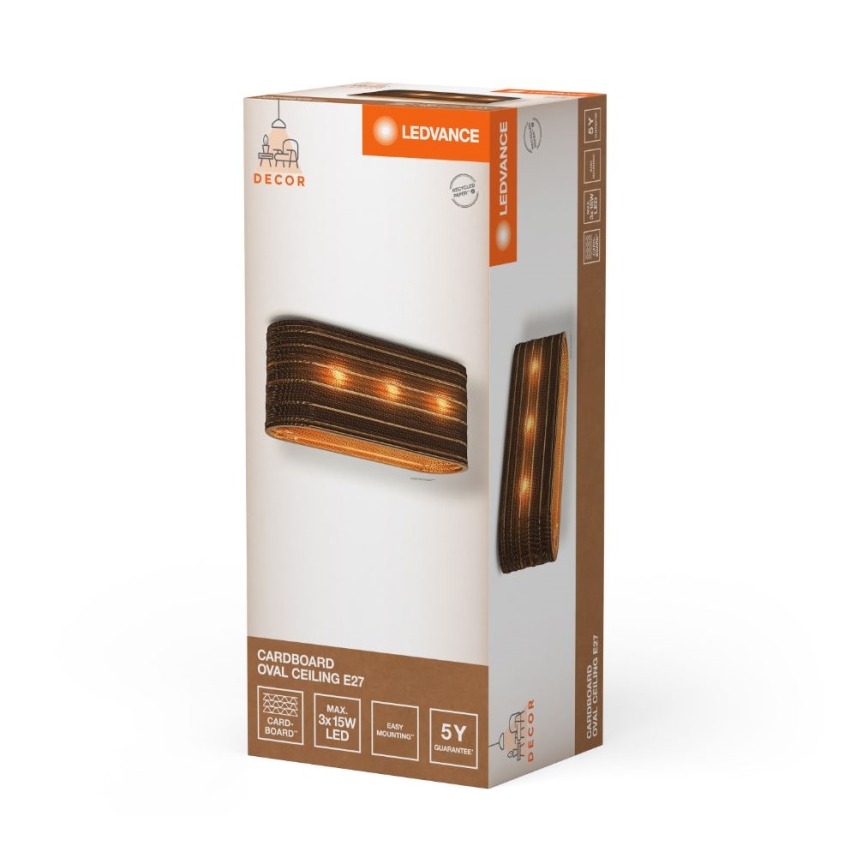 Ledvance - Stropní svítidlo DECOR CARDBOARD 3xE27/15W/230V