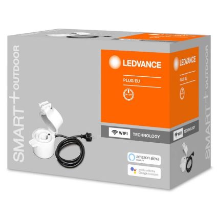 Ledvance - Venkovní chytrá zásuvka SMART+ PLUG SCHUKO 3680W IP44 Wi-Fi
