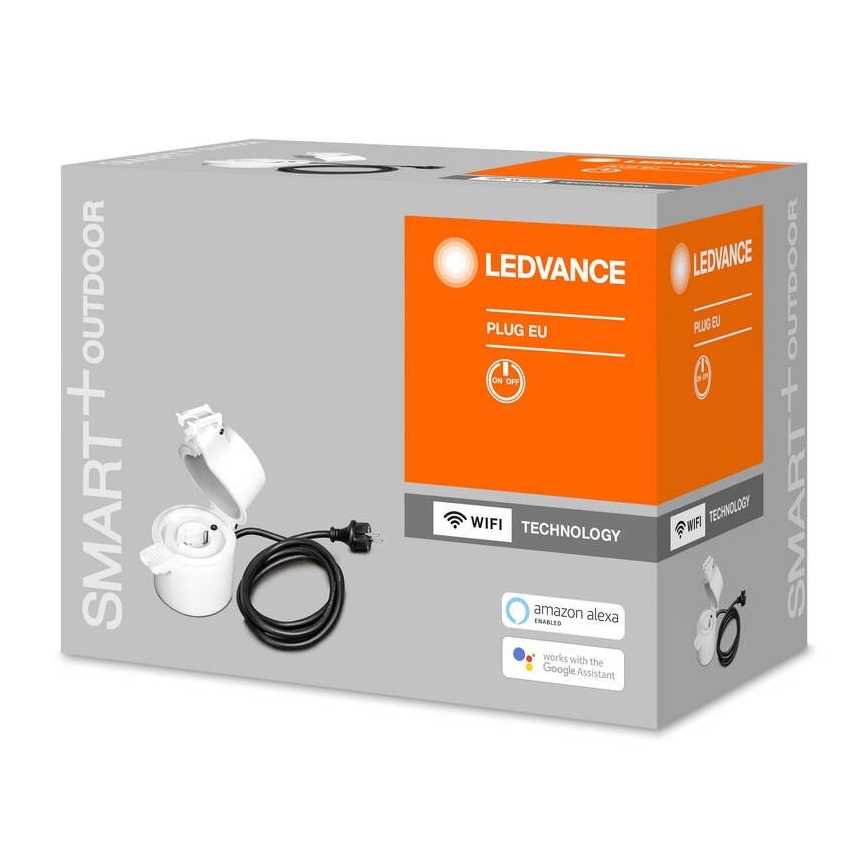 Ledvance - Venkovní chytrá zásuvka SMART+ PLUG SCHUKO 3680W IP44 Wi-Fi