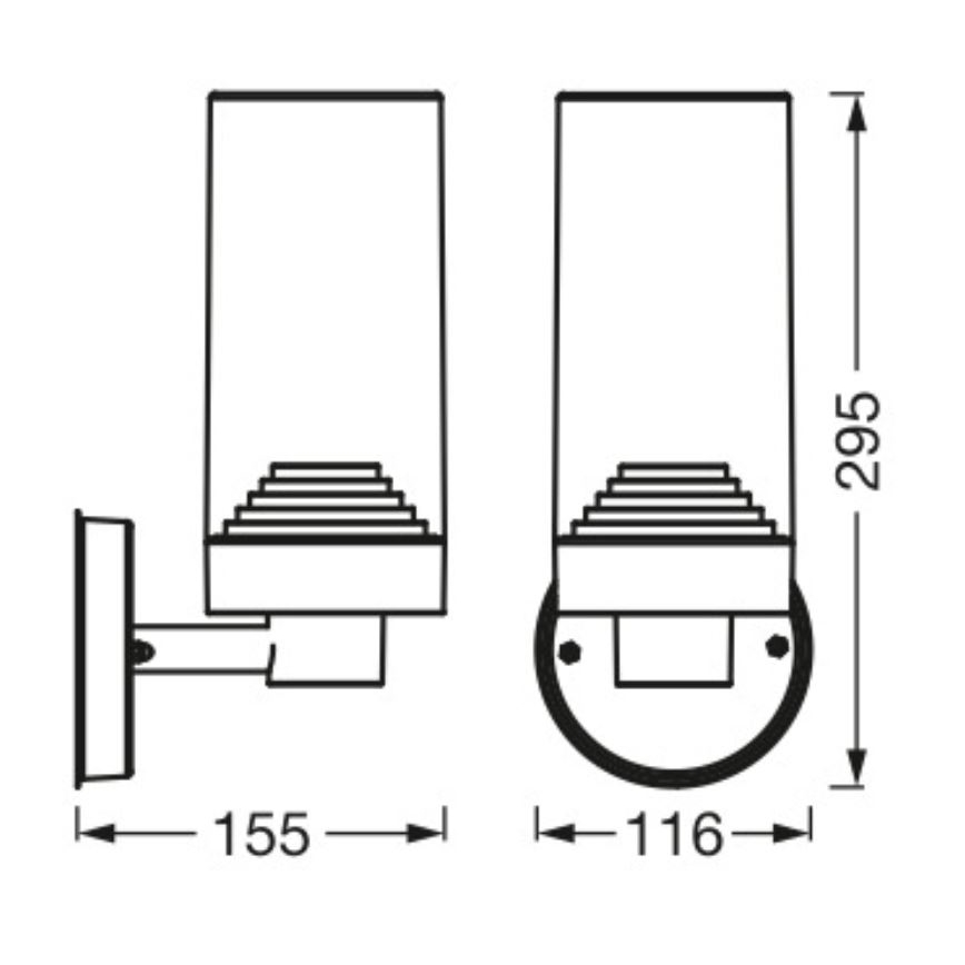 Ledvance - Venkovní nástěnné svítidlo AMBER 1xE27/20W/230V IP44