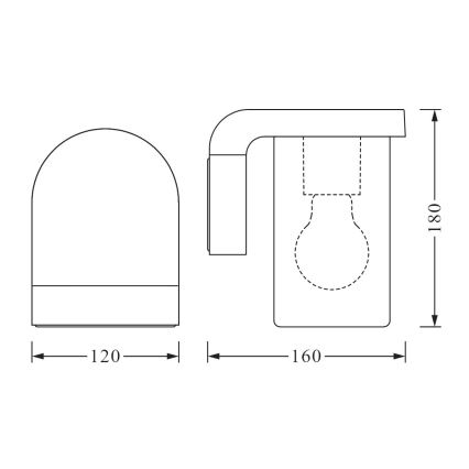 Ledvance - Venkovní nástěnné svítidlo CASCADE 1xE27/25W/230V IP44