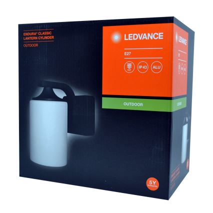 Ledvance - Venkovní nástěnné svítidlo CYLINDER 1xE27/60W/230V IP43 černá