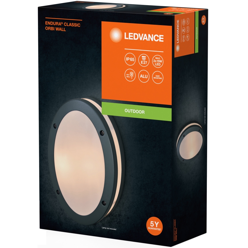 Ledvance - Venkovní nástěnné svítidlo ORBI 2xE27/18W/230V IP65