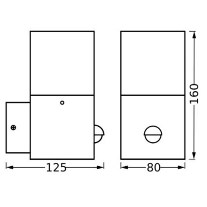 Ledvance - Venkovní nástěnné svítidlo se senzorem FIGO SQUARE 1xE27/20W/230V