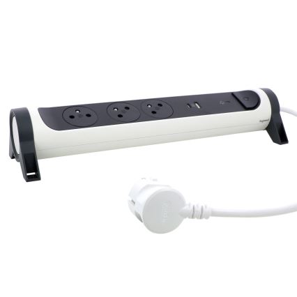 Legrand 049416 - Prodlužovací kabel s vypínačem 3Z Typ E + USB-A + USB-C 1,5m