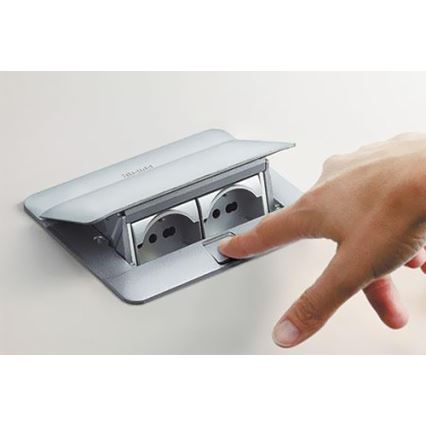 Legrand 54011 - Zásuvkový rámeček pro desku stolu POP-UP 4M hliník