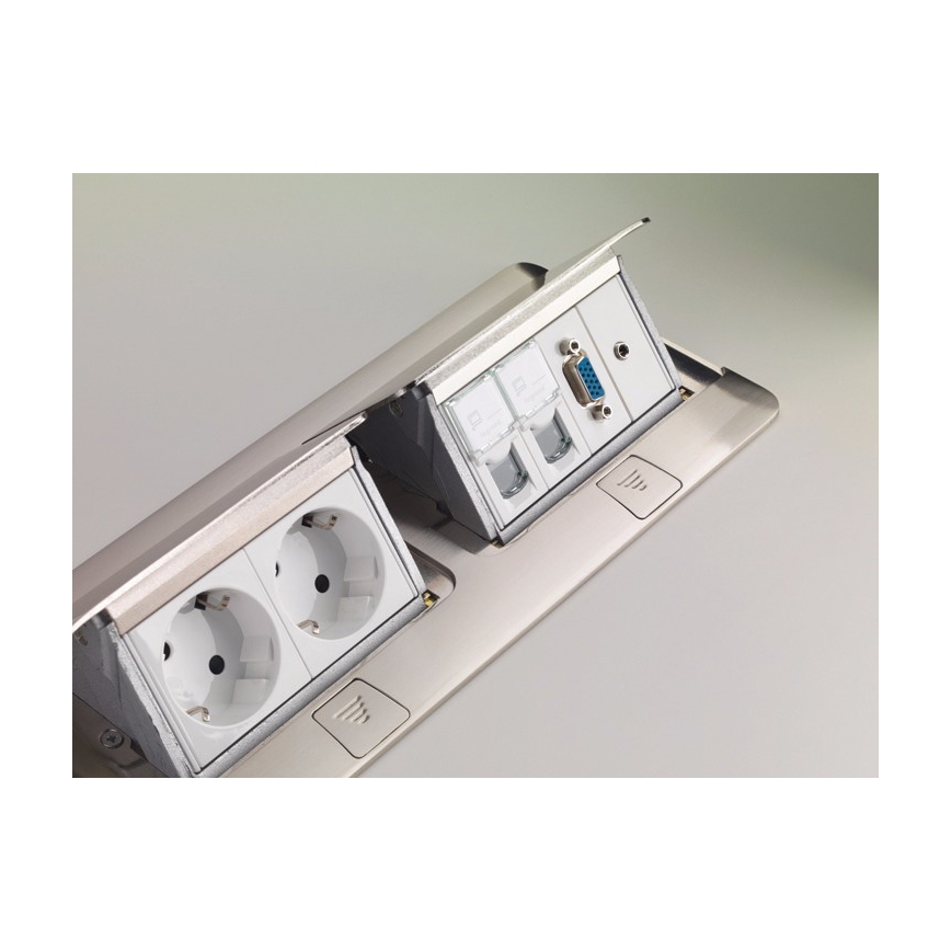 Legrand 54023 - Zásuvkový rámeček pro desku stolu POP-UP 2x4M nerez