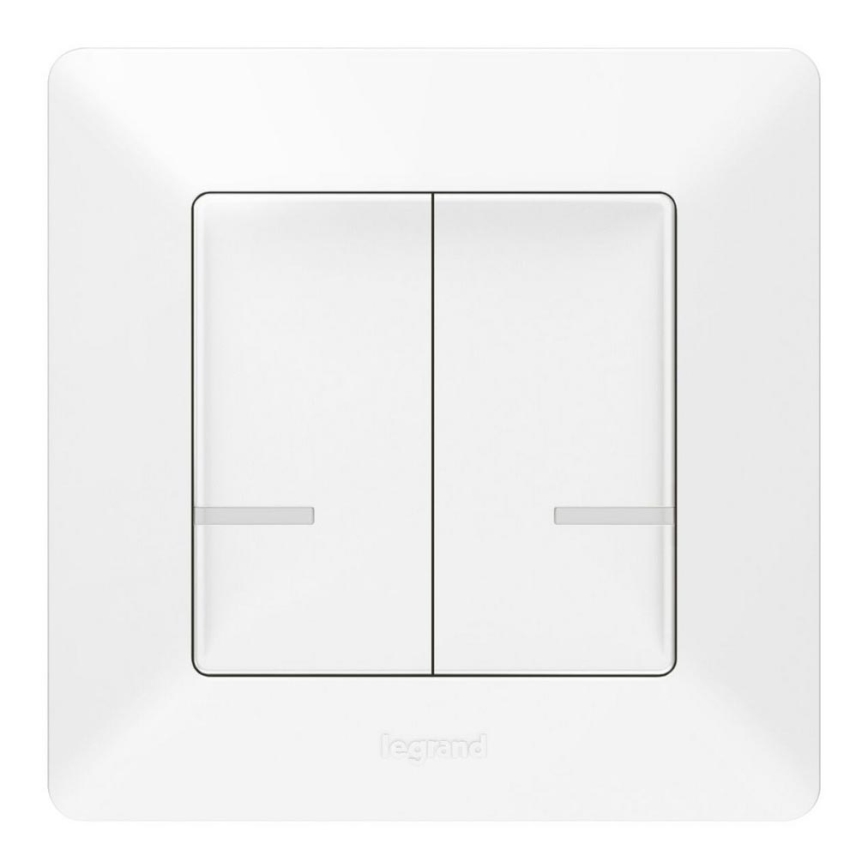 Legrand 752187 - Chytrý bezdrátový spínač 2-tlačítkový VALENA 1xCR2032 Wi-Fi IP40