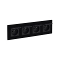 Legrand - Čtyřnásobná venkovní zásuvka domovní s rámečkem NILOE STEP 250V IP44 černá
