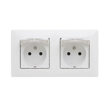 Legrand - Dvojitá venkovní zásuvka domovní s rámečkem NILOE STEP 250V IP44 bílá