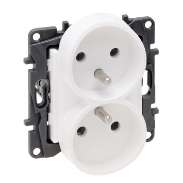 Legrand - Dvojitá zásuvka domovní bez rámečku 250V/16A NILOE STEP bílá