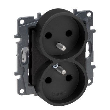 Legrand - Dvojitá zásuvka domovní bez rámečku NILOE STEP 250V černá