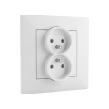 Legrand - Dvojitá zásuvka domovní s rámečkem NILOE STEP 250V bílá