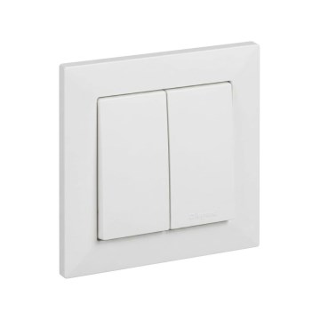 Legrand - Dvojitý schodišťový vypínač č. 6+6 s rámečkem SUNO bílá