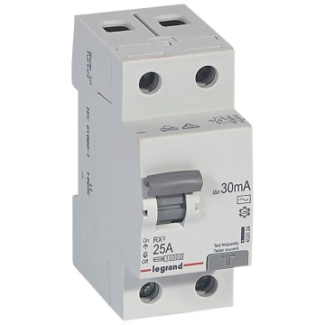 Legrand - Proudový chránič 2-pólový RX3 2P 25A 30MA AC