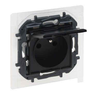 Legrand - Venkovní zásuvka bez rámečku 250V/16A NILOE STEP IP44 černá