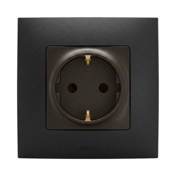 Legrand - Zásuvka domovní SCHUKO s rámečkem NILOE 250V černá