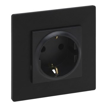 Legrand - Zásuvka domovní SCHUKO s rámečkem NILOE STEP 250V černá