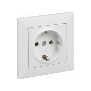 Legrand - Zásuvka domovní SCHUKO s rámečkem SUNO 250V bílá