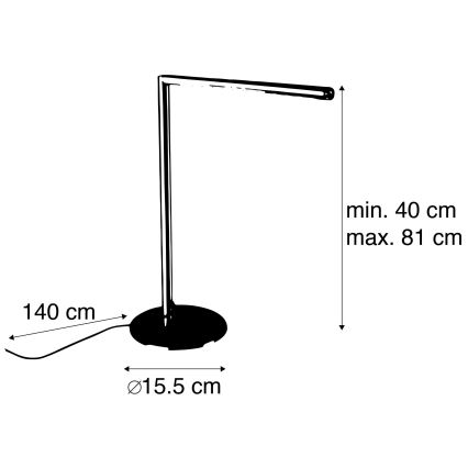 Leuchten Direkt 11011-55 - LED Stmívatelná stolní lampa DAWDA LED/4,8W/230V