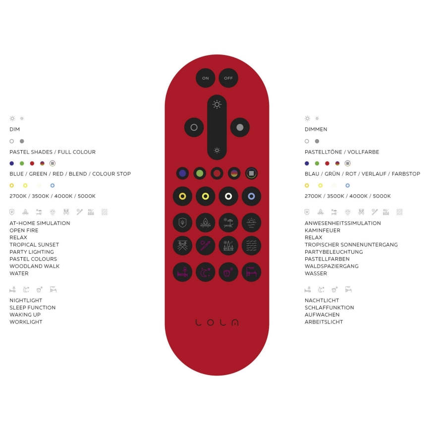 Leuchten Direkt 11212-16 - LED RGBW Stmívatelná stojací lampa NAOMI LED/10W/230V 2700-5000K Wi-Fi TUYA + dálkové ovládání