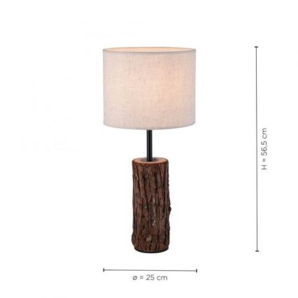 Leuchten Direkt 11233-79 - Stolní lampa BARK 1xE27/40W/230V dřevo