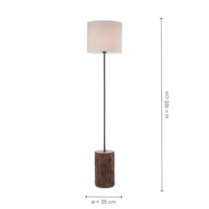 Leuchten Direkt 11234-79 - Stojací lampa BARK 1xE27/40W/230V dřevo