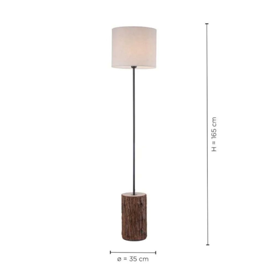 Leuchten Direkt 11234-79 - Stojací lampa BARK 1xE27/40W/230V dřevo