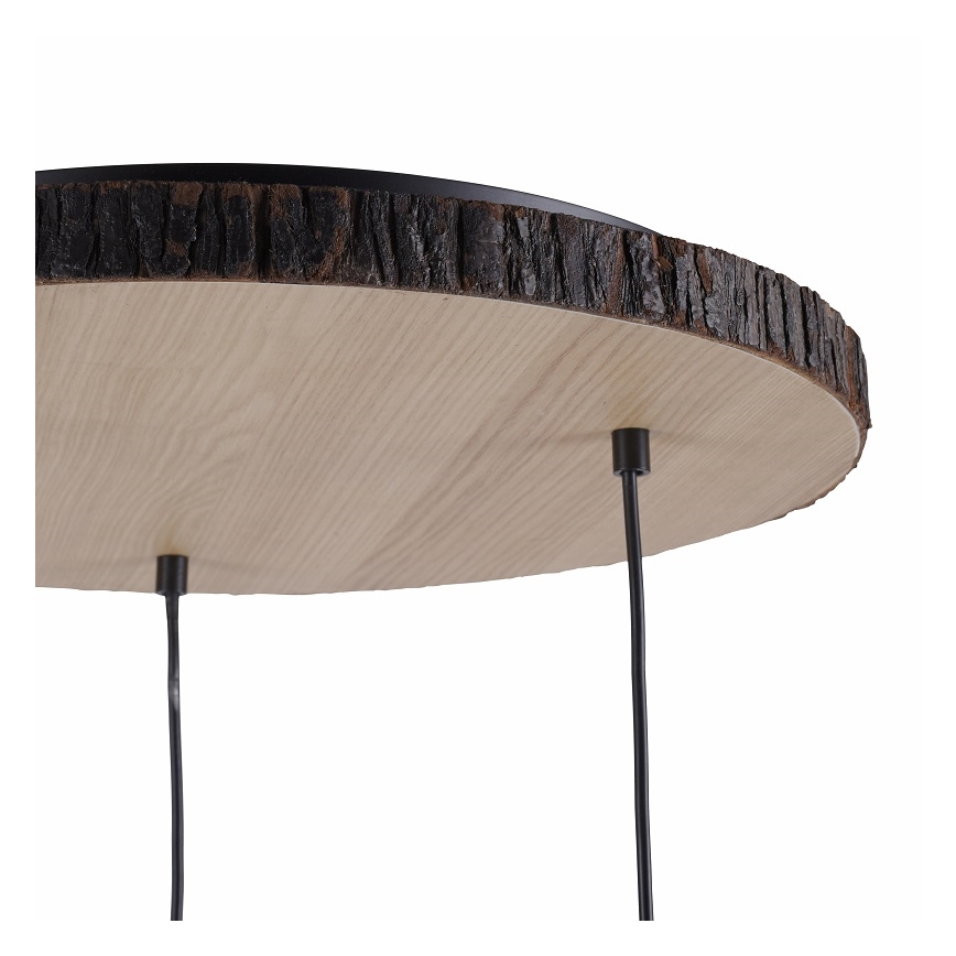 Leuchten Direkt 11236-79 - Lustr na lanku BARK 3xE27/40W/230V dřevo