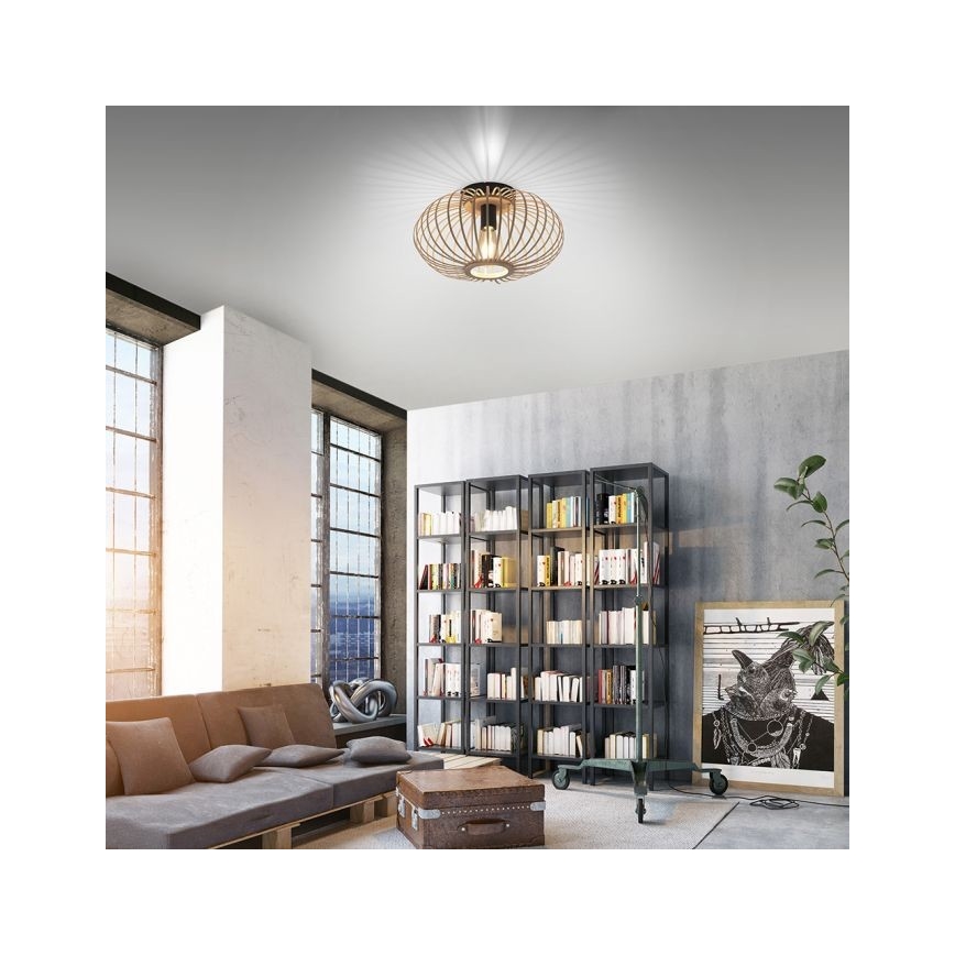 Leuchten Direkt 11410-79 - Přisazený lustr RACOON 1xE27/40W/230V pr. 40 cm bambus