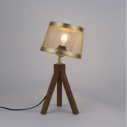 Leuchten Direkt 11423-60 - Stolní lampa FREDERIK 1xE27/60W/230V mangovník