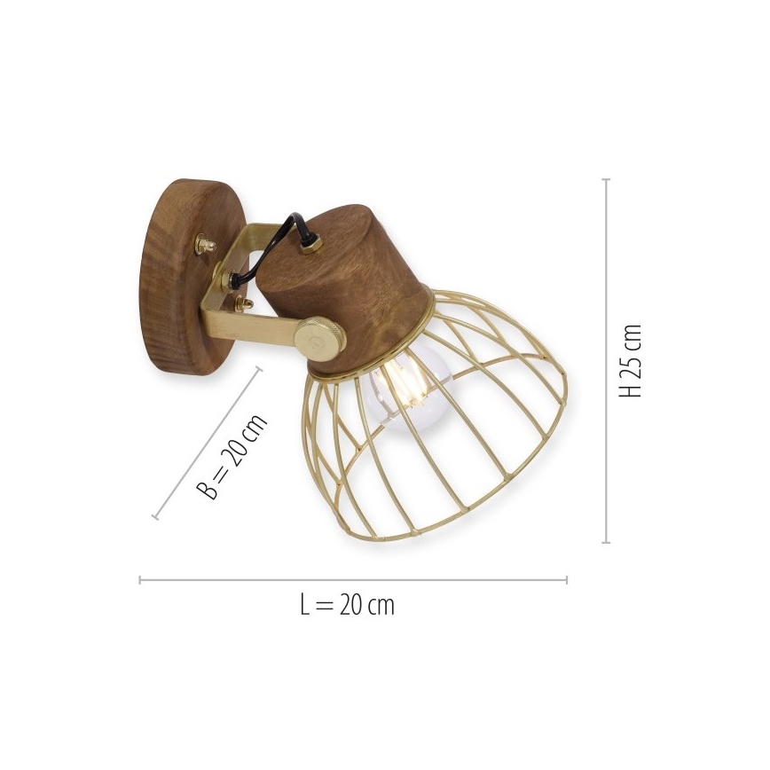 Leuchten Direkt 11486-60 - Nástěnné bodové svítidlo ALAMI 1xE27/25W/230V mangovník
