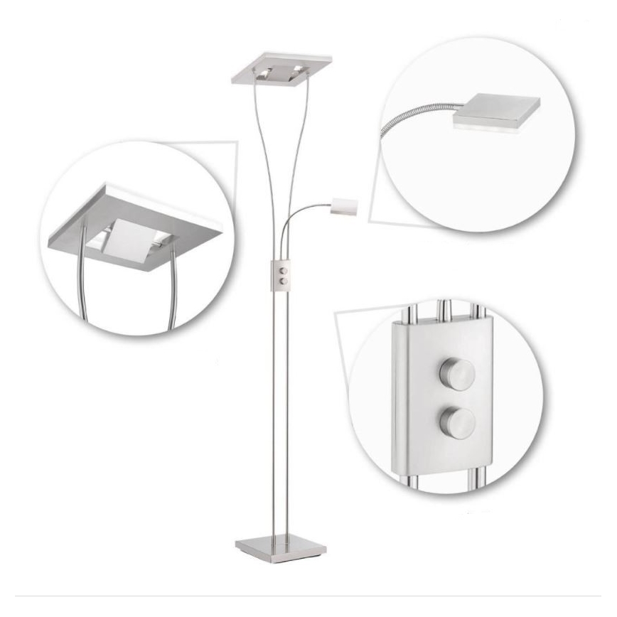 Leuchten Direkt 11780-55 - LED RGB Stmívatelná stojací lampa HELIA LED/16W/230V + 2xLED/4W + dálkové ovládání