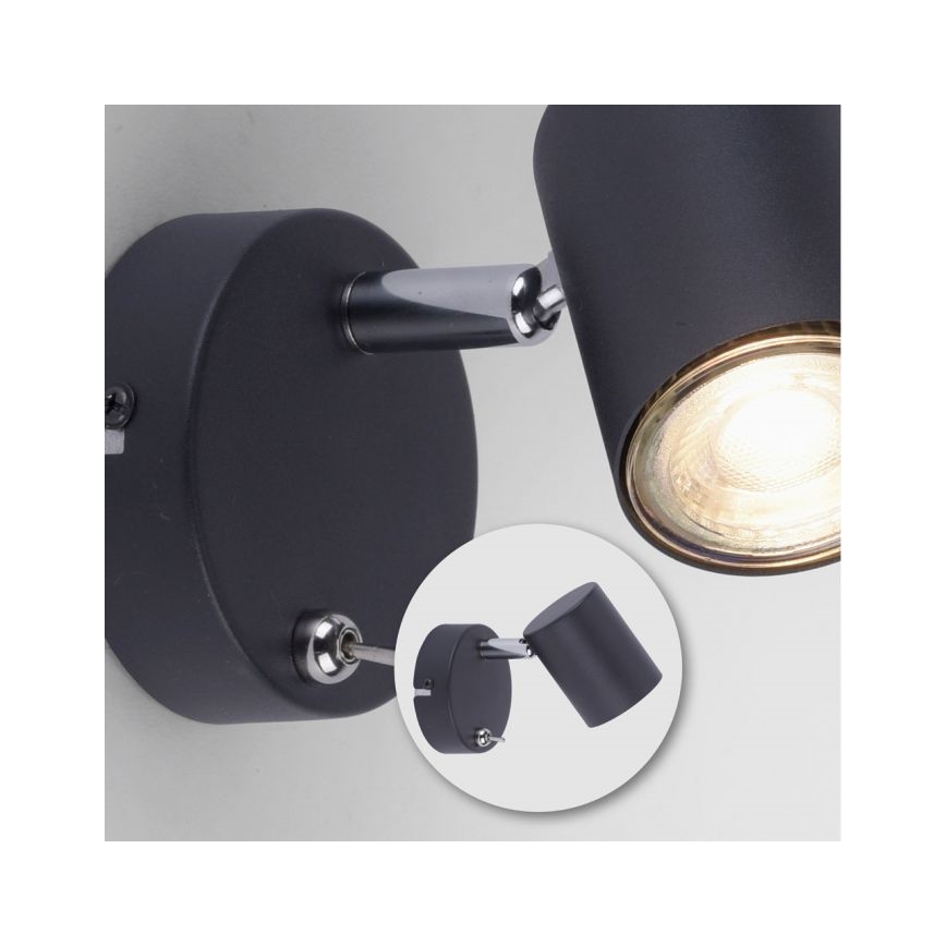 Leuchten Direkt 11941-13 - LED Nástěnné bodové svítidlo TARIK 1xGU10/5W/230V černá