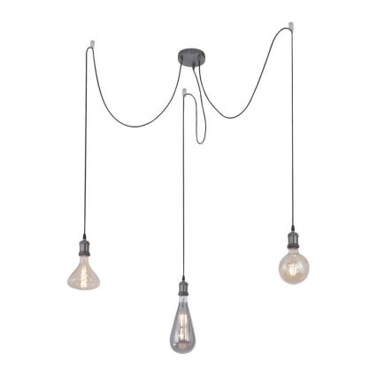 Leuchten Direkt 13571-18 - Lustr na lanku DIY 3xE27/60W/230V pavouk černá