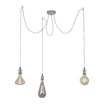 Leuchten Direkt 13571-55 - Lustr na lanku DIY 3xE27/60W/230V pavouk matný chrom