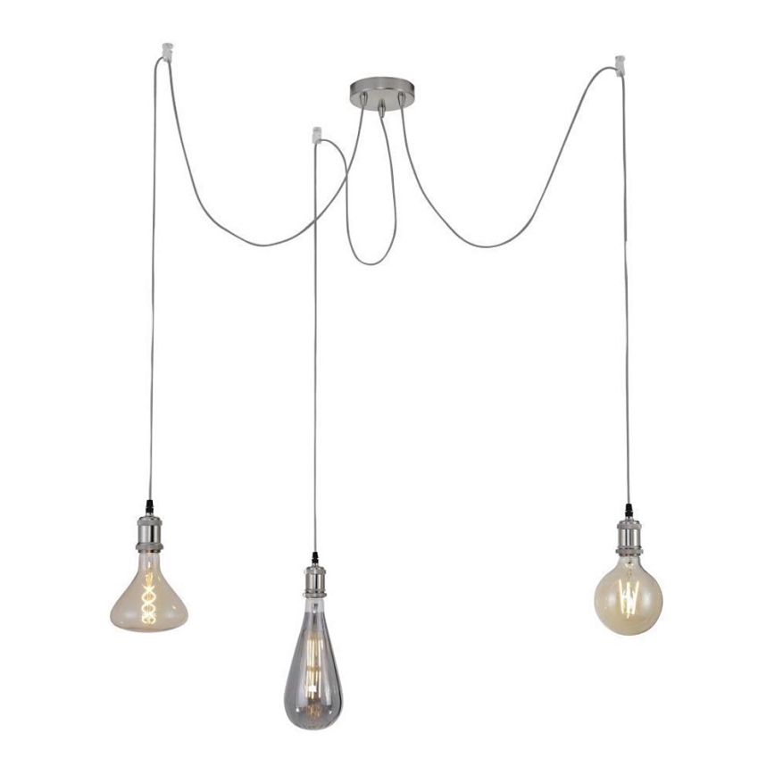 Leuchten Direkt 13571-55 - Lustr na lanku DIY 3xE27/60W/230V pavouk matný chrom