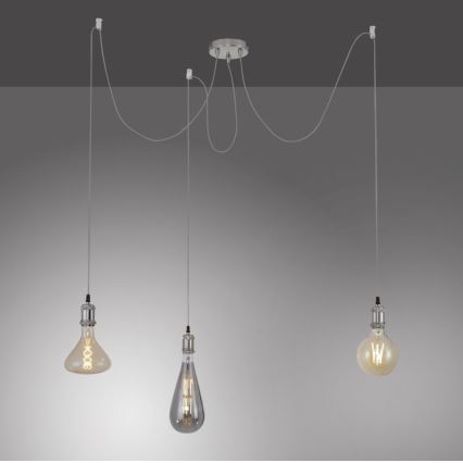 Leuchten Direkt 13571-55 - Lustr na lanku DIY 3xE27/60W/230V pavouk matný chrom