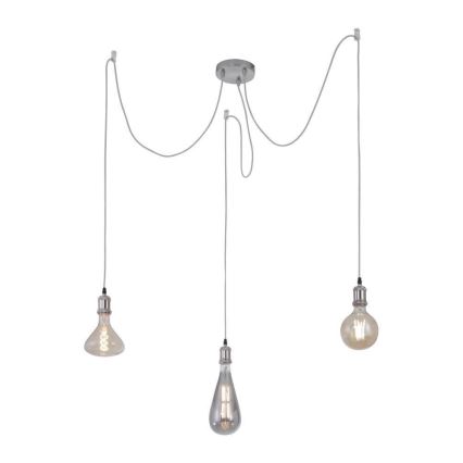 Leuchten Direkt 13571-55 - Lustr na lanku DIY 3xE27/60W/230V pavouk matný chrom