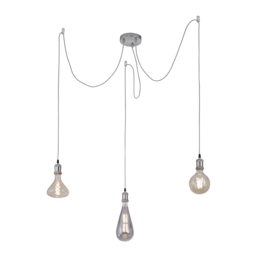 Leuchten Direkt 13571-55 - Lustr na lanku DIY 3xE27/60W/230V pavouk matný chrom