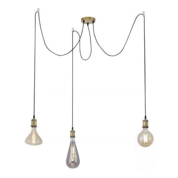 Leuchten Direkt 13571-60 - Lustr na lanku DIY 3xE27/60W/230V pavouk mosaz