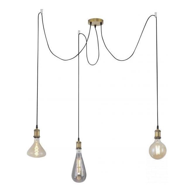 Leuchten Direkt 13571-60 - Lustr na lanku DIY 3xE27/60W/230V pavouk mosaz