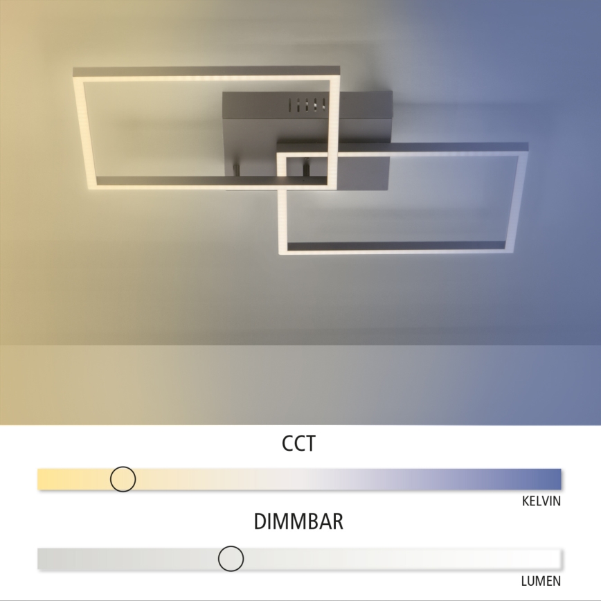 Leuchten Direkt 14141-18 - LED Stmívatelné stropní svítidlo IVEN 2xLED/14W/230V + dálkové ovládání