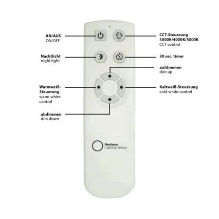 Leuchten Direkt 14227-16 - LED Stmívatelné stropní svítidlo JONAS LED/22W/230V 3000-5000K + dálkové ovládání