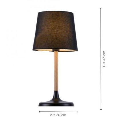 Leuchten Direkt 14423-18 - Stolní lampa NIMA 1xE14/40W/230V černá